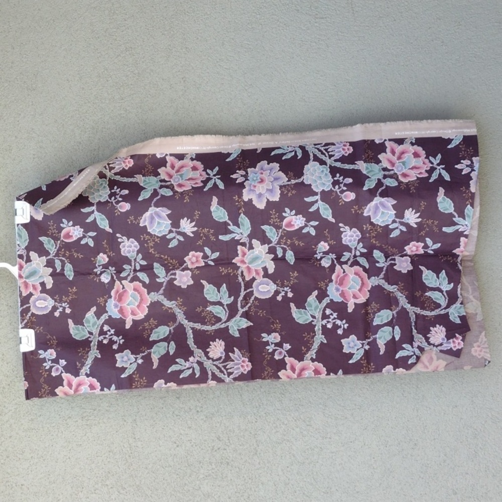 90s Linden Street Gallery York Purple Floral Chintz Remnant 21" x 2 Yards - Picture 3 of 9
